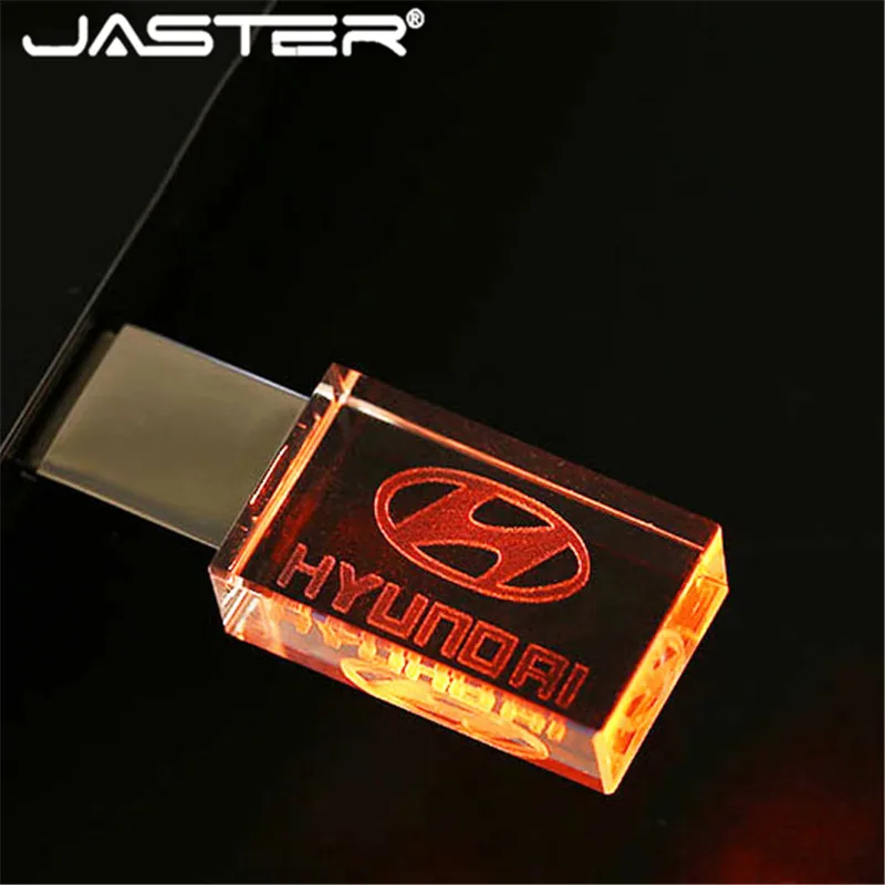 JASTER хрустальный стеклянный материал, настраиваемый логотип usb 2,0 высокоскоростной флеш-накопитель