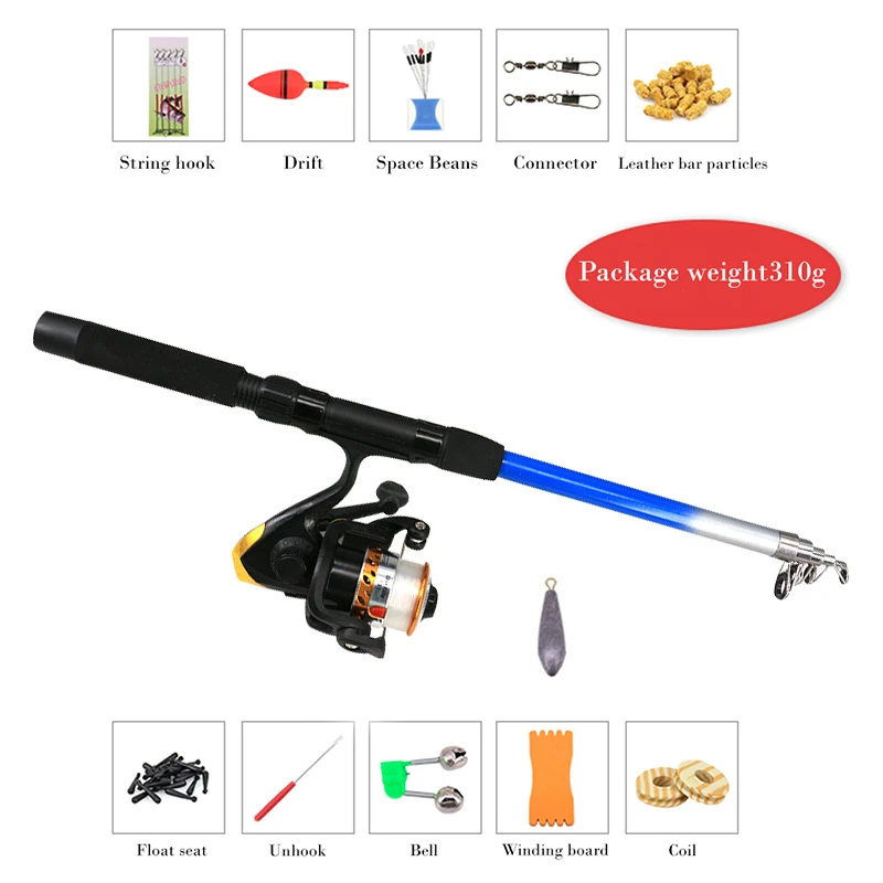 Комплект рыболовных удочек телескопический светильник рыболовные снасти | Спорт