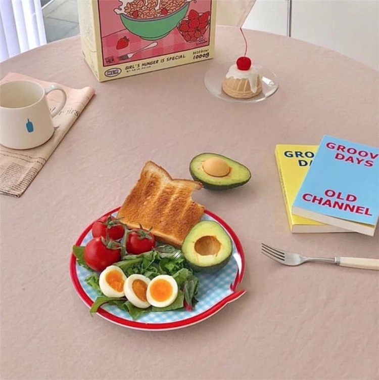

9 Inch Round Shape Storage Plate Dinner Fruit Plate Sushi Snack Dessert Cake Dishes Pastry Tray Kitchen Tableware Decoration