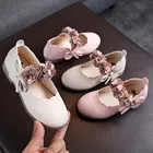 Детская кожаная танцевальная обувь для маленьких девочек с цветочным рисунком, симпатичная удобная обувь для девочек, однотонная мягкая обувь