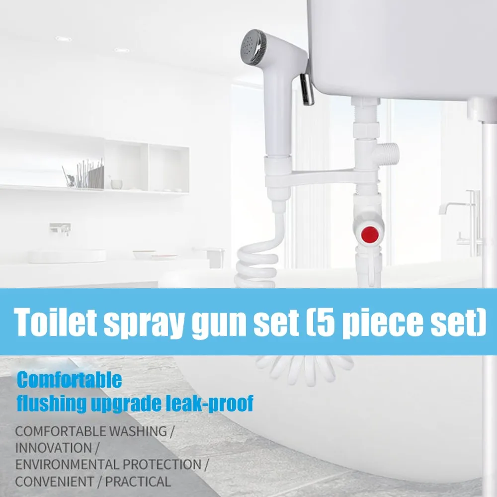 

Toilet Sprayer Set Retractable Spring Hose Handheld ABS Shower Bidet Sprayer for Tub Cloth Sink Faucet Cleaning Tool
