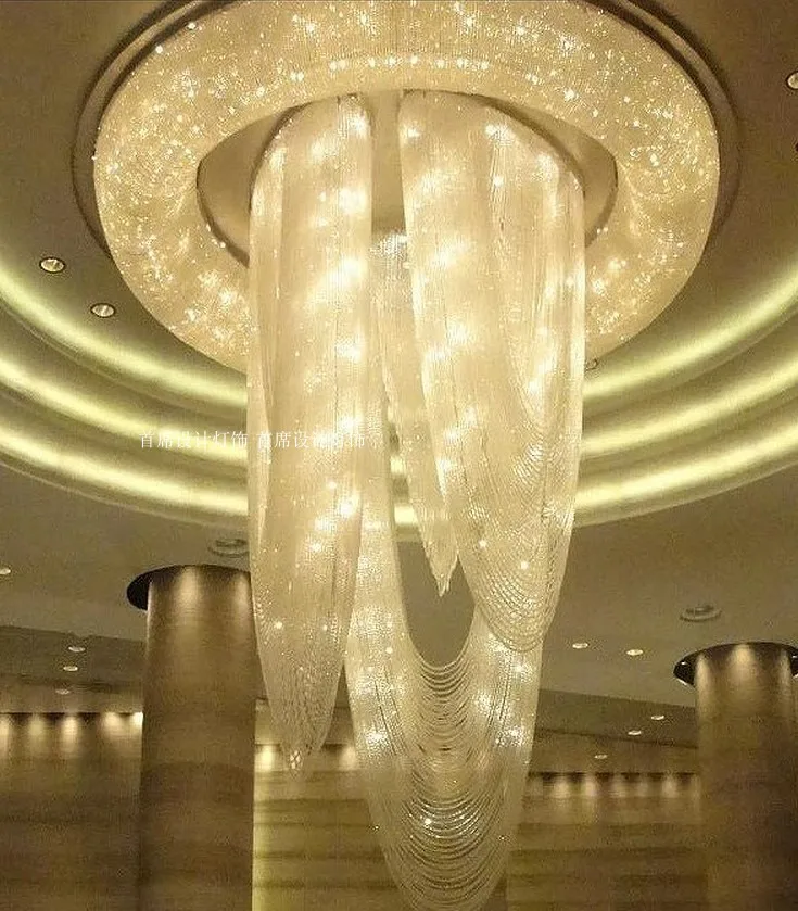 Отель Хрустальная люстра для лобби дуплексное здание конференц-зал выставочный