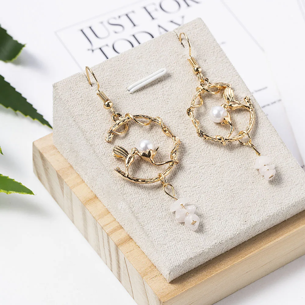 

2020 New Fashion Women Elegant Pearl Magpie Bird Earrings Lover's Gift Anniversary Jewelry for Women Drop Dangle Earrings