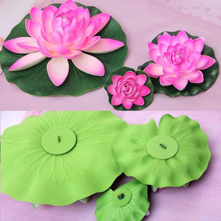 

10/18/28cm Artificial Water Lily Simulation Floating Flower Pond Plant Fake Ornament For Wedding Party Christmas Home Decor New