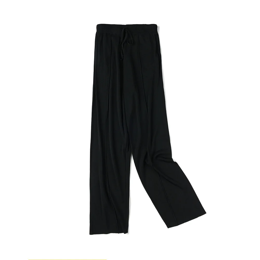 

Sense of Fall Wide-legged Pants Woman High Waist Pants Ice Silk Loose Fashionable Casual Pants Woman Elastic