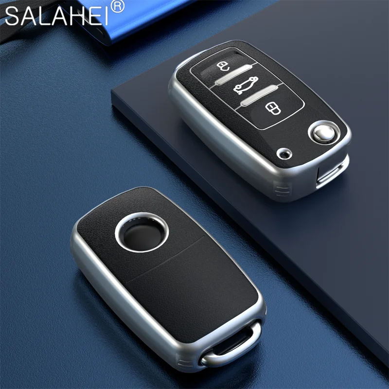 

Car Key Case for Volkswagen Bora Polo Tiguan Jetta Passat B5 B6 B7 B8 Golf Beetle for Skoda Octavia A5 A7 Fabia Seat Ibiza Leon