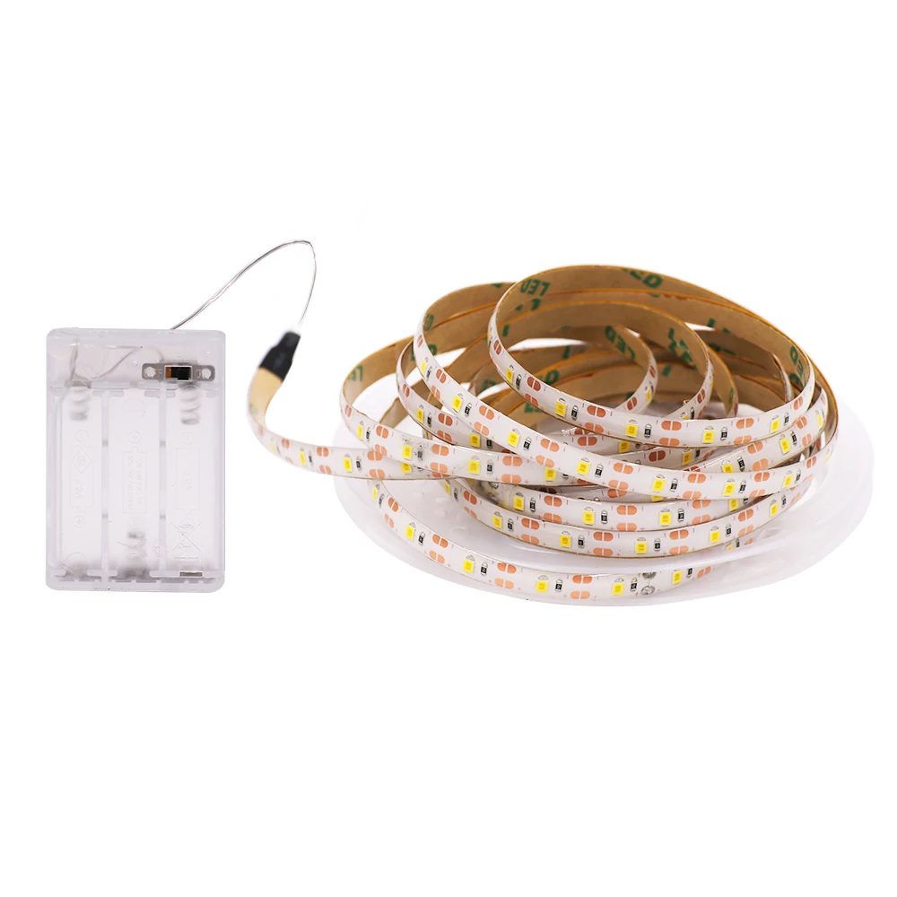 

AA Battery Powered SMD 2835 LED Strip Light IP21 IP65 Waterproof 60LEDs/m Warm White Flexible Tape LED Lights Lamp