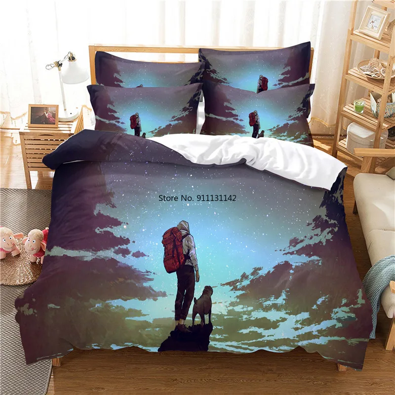 

Cartoon Star Digital Printing Home Textile 3D Beautiful Landscape Fashion Design Bedroom Decoration 2-3 Bedding Sets