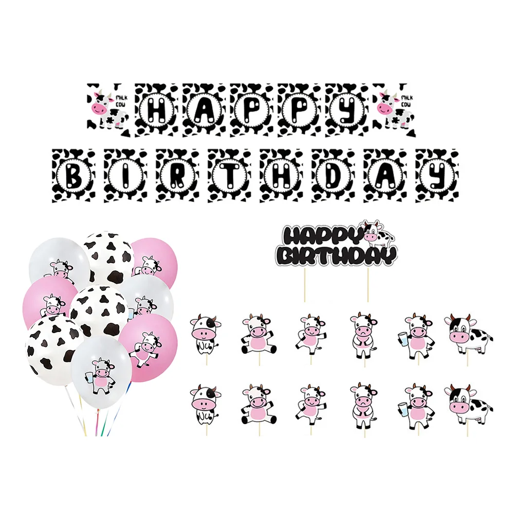 

1 набор уникальных баннеров, воздушные шары, украшения, корова, тема, верхняя часть