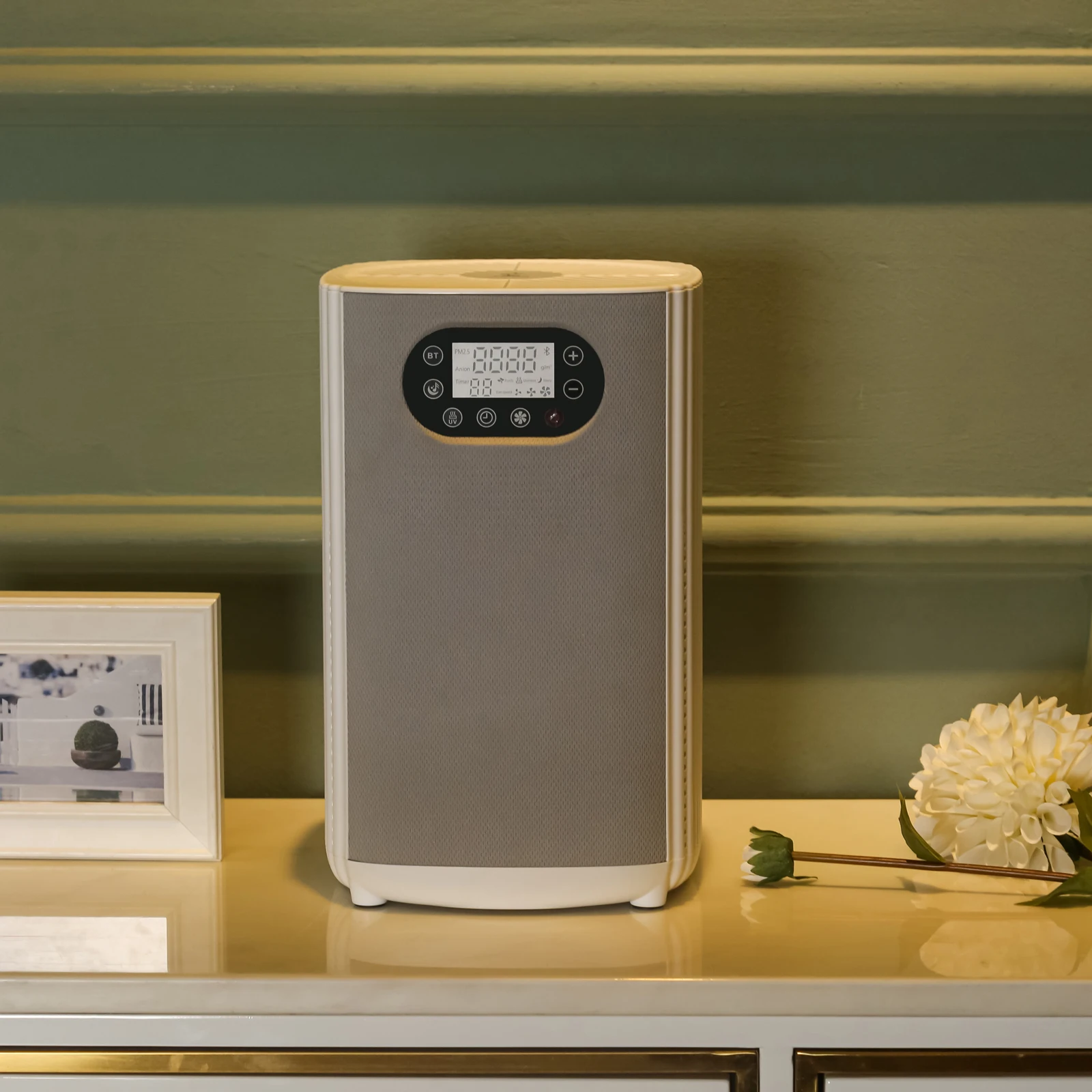 Фото Домашний умный очиститель воздуха HOMDD, HEPA, Беспроводная зарядка, Bluetooth, аудио, светодиодный цифровой дисплей, дезодорирование, удаление запа... №2