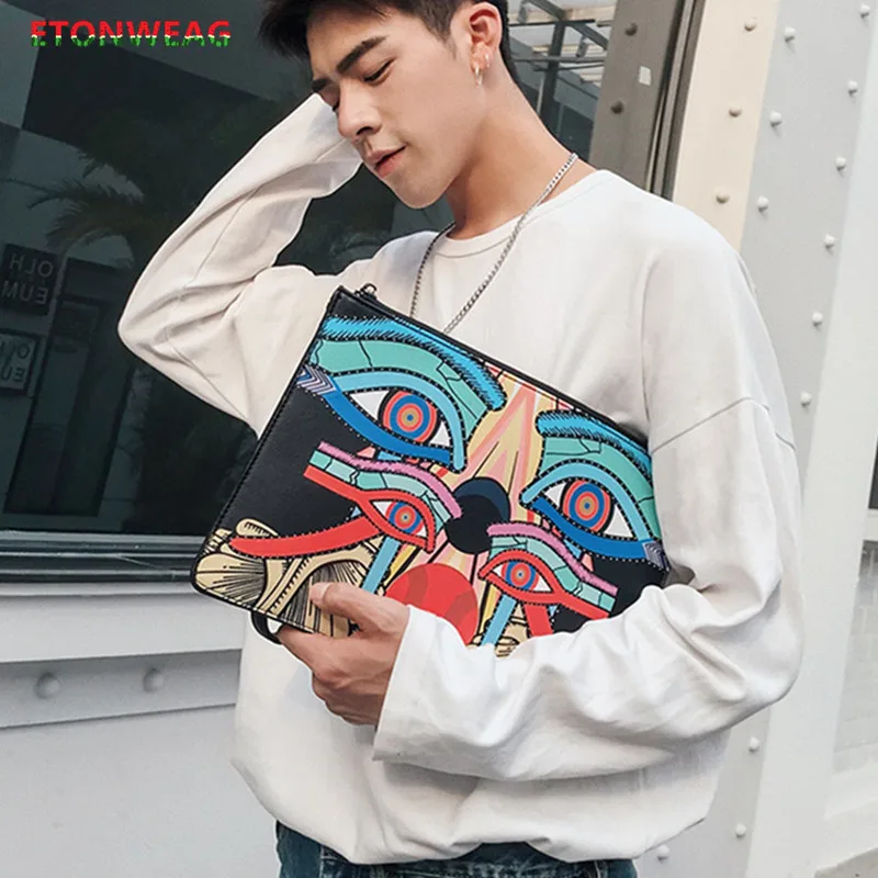 

Модный клатч для мужчин, роскошный брендовый Повседневный клатч, Мужская маленькая сумка-конверт, мужской клатч, кожаный кошелек со вставка...