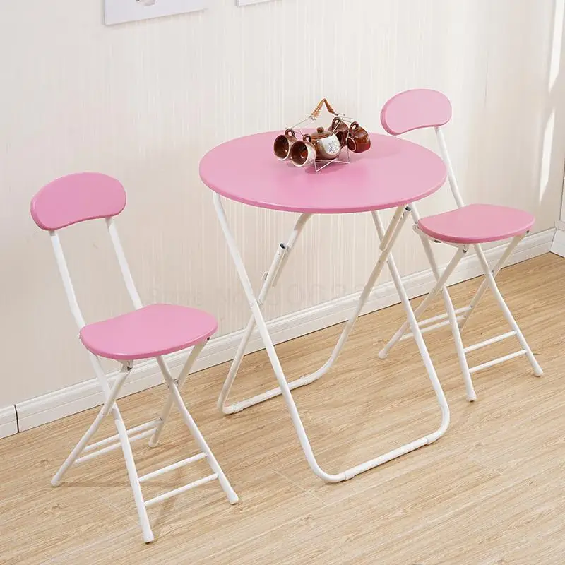 Folding Table Household Round Small Portable Dining Rental Room Simple Four-person Ins Net Red |