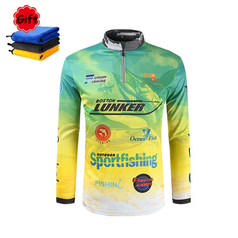 

4 Styles New Fishing Jersey Sun Protection Long Sleeve Clothing Quick Drying Breathable Stand Collar Ice Outdoor Sports Clothes