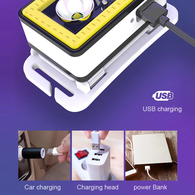 

Portable Flashlight Headlamp USB Rechargeable Induction XPG+COB LED Headlight Torch Outdoor Camping Fishing Head Light