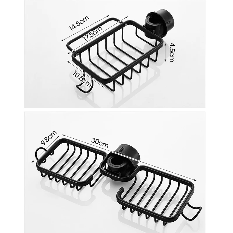 

Aluminum Basket Shelf Adjustable Faucet Drainage Bathroom Shelf Single Layer Storage For Shampoo Soap Shower Storage Rack Holder