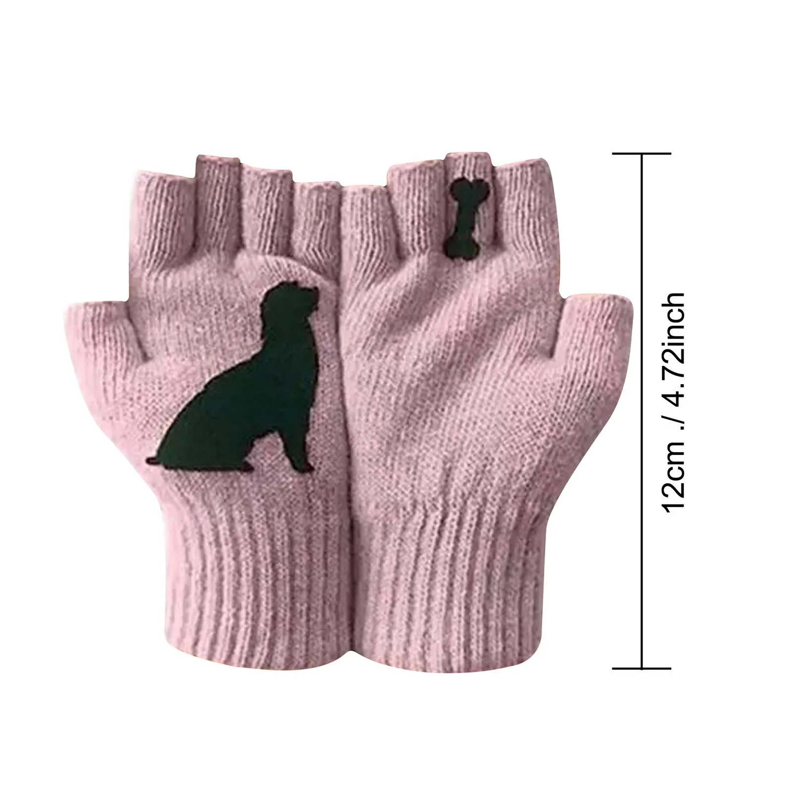 

Ladies Woolen Gloves Autumn And Winter Outdoor Warm Dog Bones Printing Gloves Ski Gloves Cycling Tool #T1P