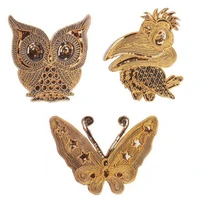 high quality golden owl butterfly crow patches sew on appliques cartoon sequins embroidery woodpecker clothes dress accessories