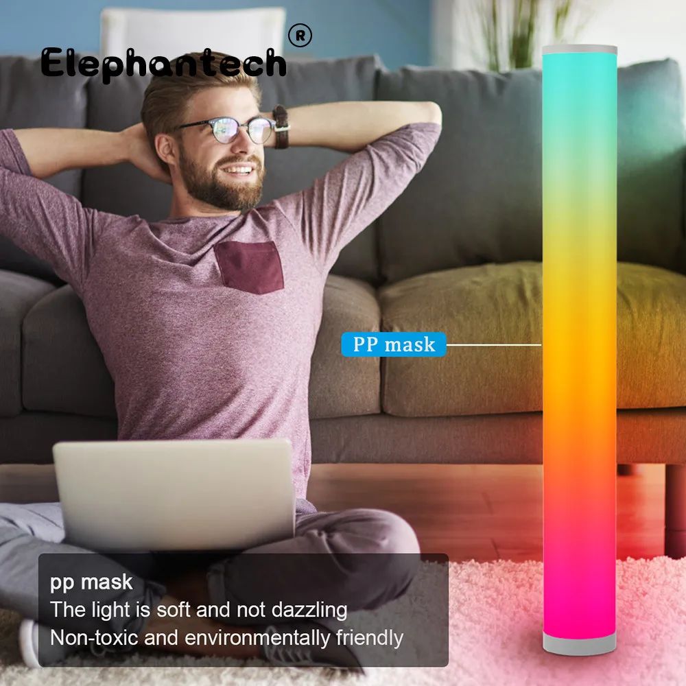 

Светодиодный цилиндрический угловой светильник RGB + CW, беспроводное приложение, дистанционное управление, цветной атмосферный светильник, ...