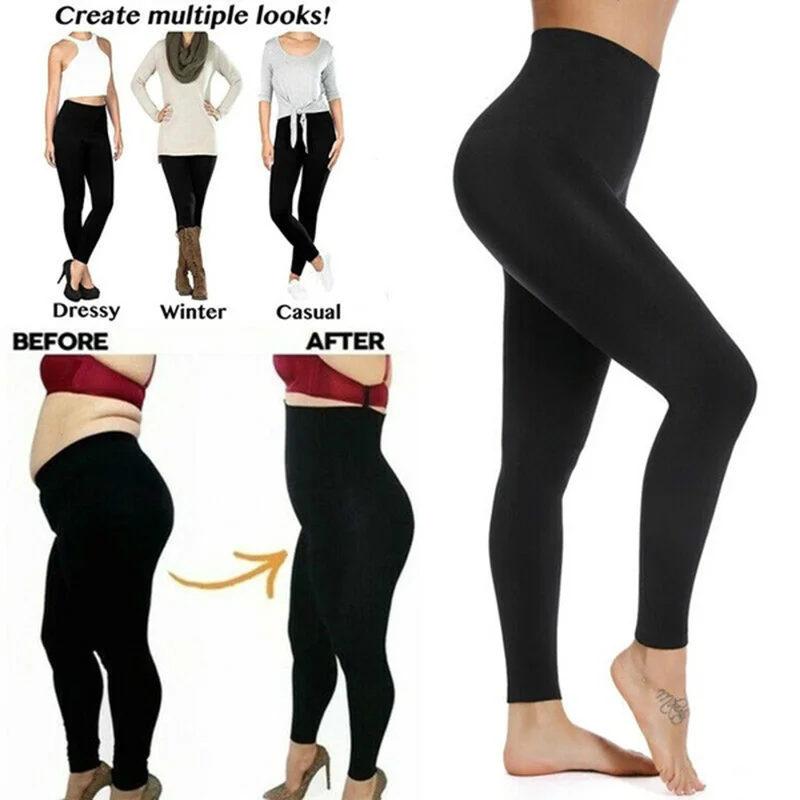 Утягивающие трусики с высокой талией, Утягивающее женское нижнее белье для похудения, черные леггинсы, моделирующие облегающие штаны с эффектом пуш-ап