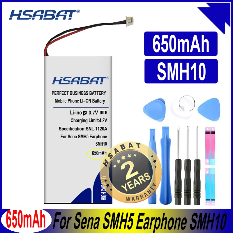 HSABAT 650mAh аккумулятор наивысшей емкости для наушников Sena SMH10|Перезаряжаемые