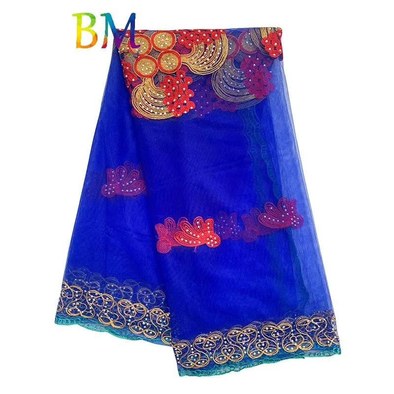 Новые африканские женские шарфы мусульманский вышитый шарф из тюли прозрачный