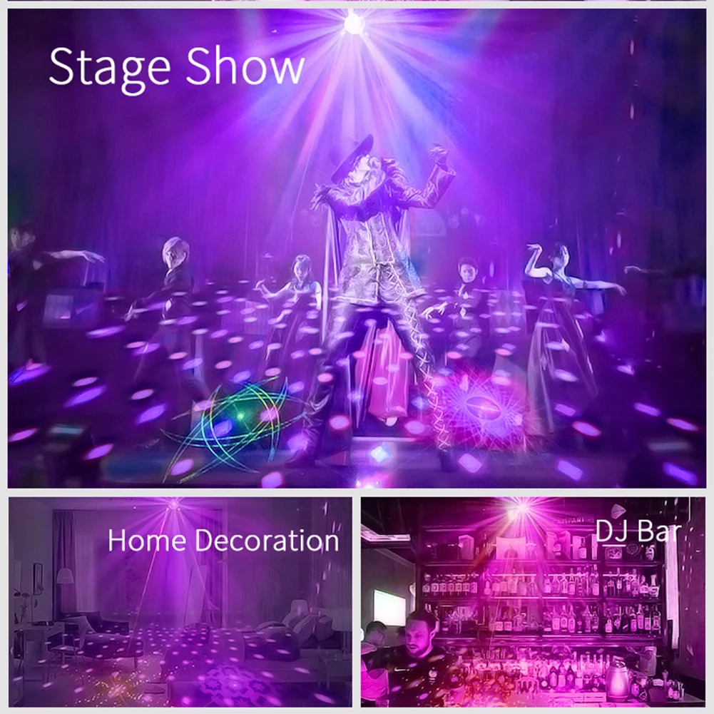

6LED UV Purple Night Light Three Control Model Stage Effect Lighting Lamp Christmas Projection Lights Party Decoration
