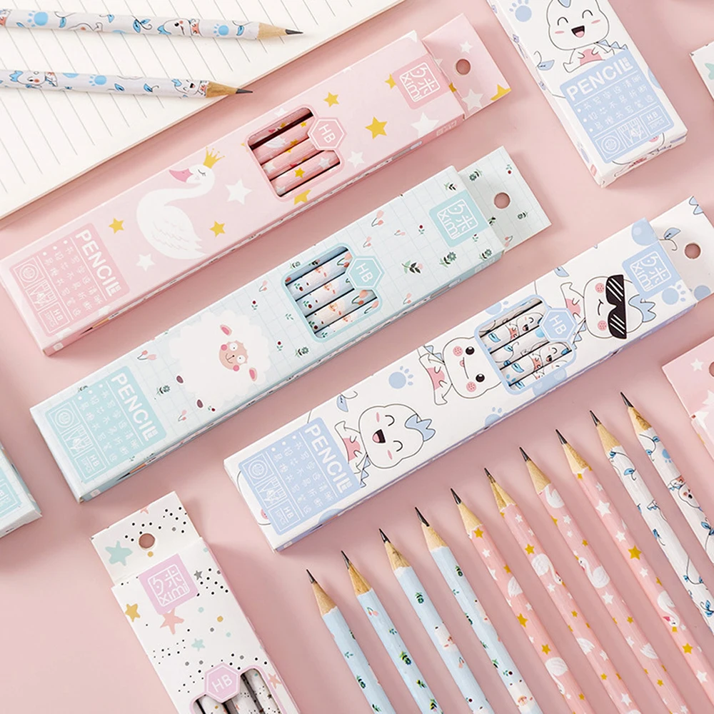 

12 Boxes Cute Kawaii Cartoon Animal Pencil HB Sketch Items Drawing Stationery Student Pencils School Office Supplies