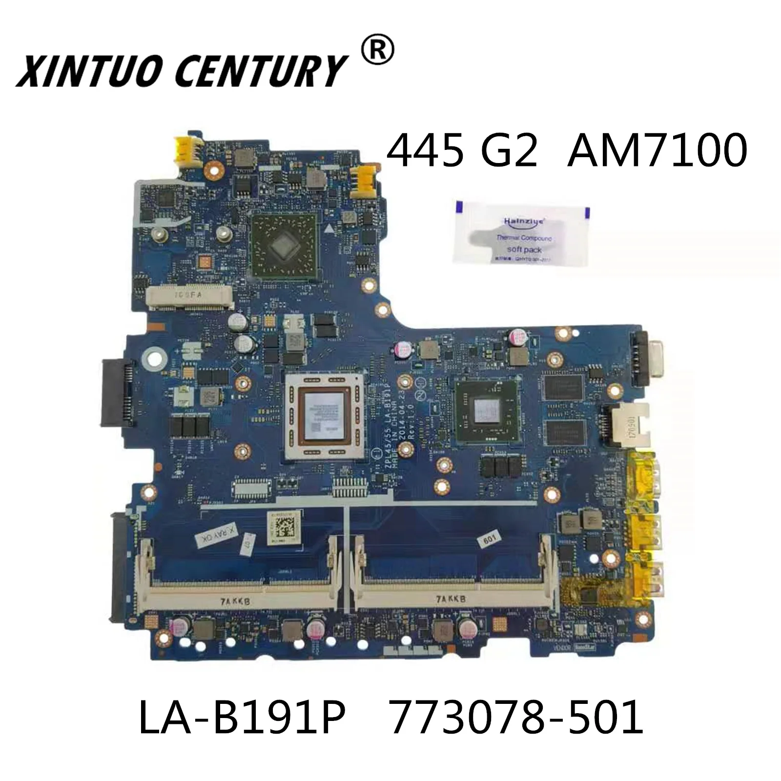 

For HP 445 G2 455 G2 Laptop Motherboard 773078-601 773078-501 773078-001 LA-B191P W/A8-7100 CPU 216-0858030 100% test
