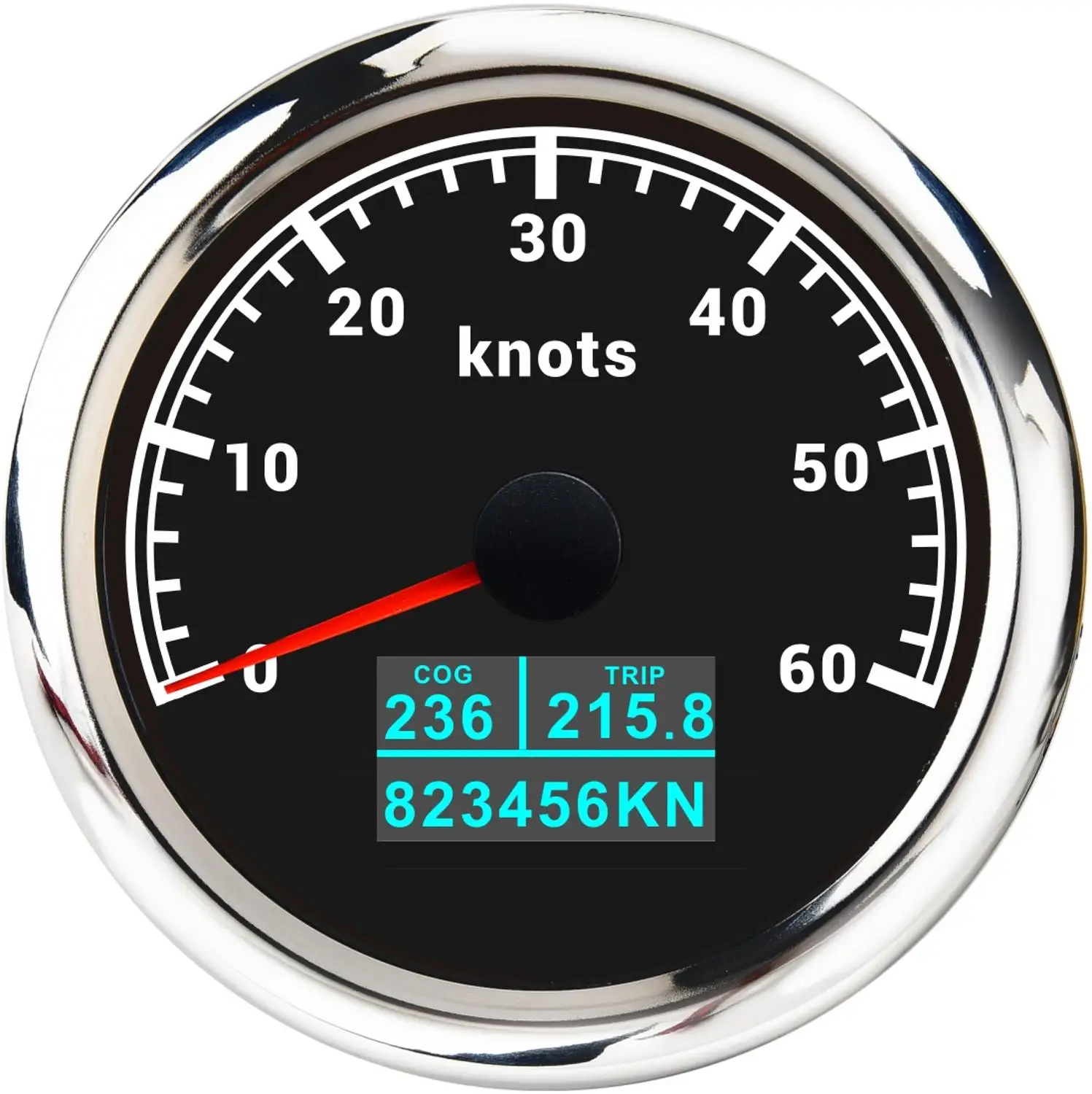 

30/60 Knots Odometer Gauge with Antenna 3 In 1 85mm GPS Speedemeter Gauge With LCD Display COG Trip Odometer For Car Boat Marine