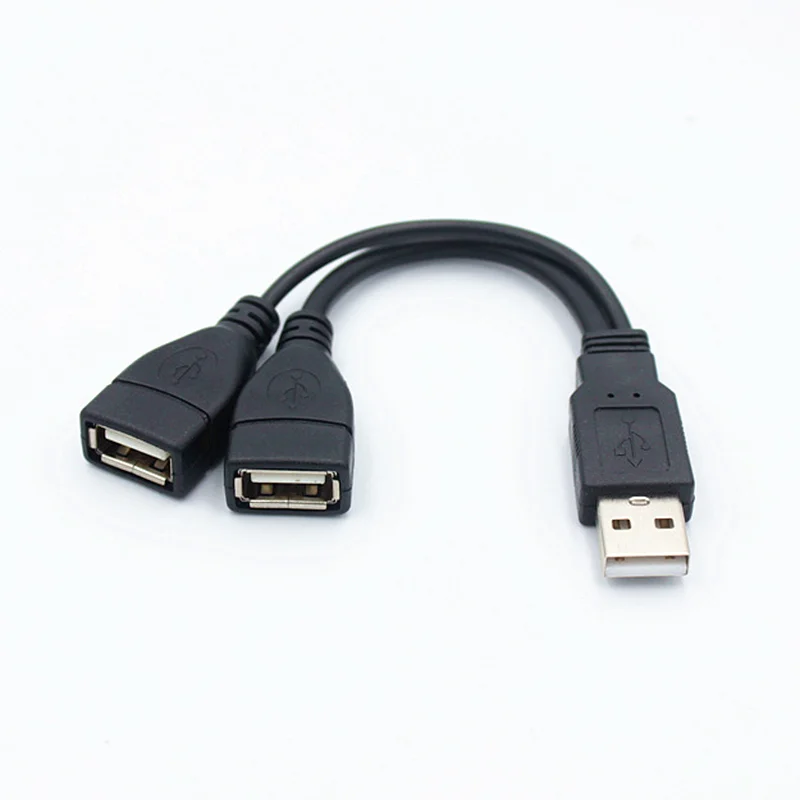 Двойной USB-удлинитель A-Male к 2 A-Female Y-Cable адаптер питания преобразователь USB2.0 Male 2Dual