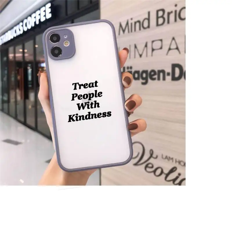 

treat people with kindness Phone Cases Matte For iPhone 12 Mini 11 Pro XR XS Max 7 8 Plus X Hard PC Back Cover