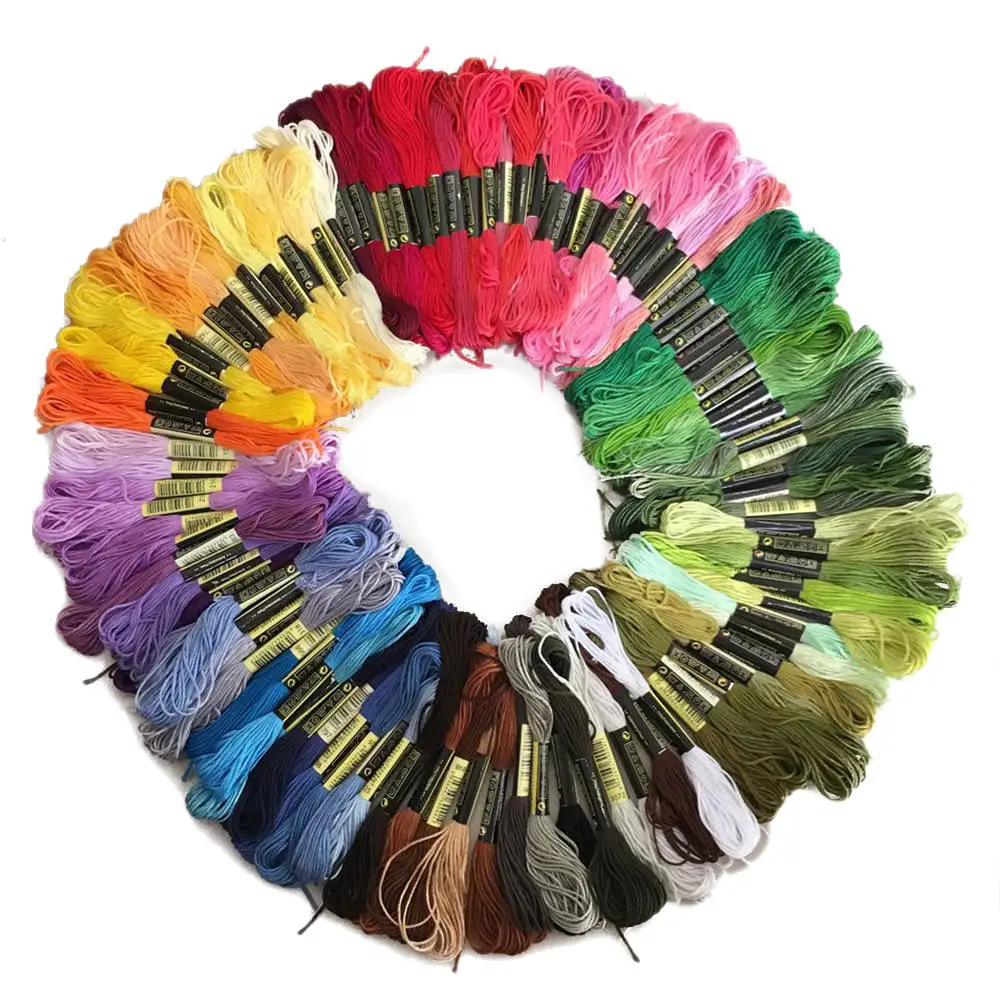 100 шт. разноцветная нить для вышивки крестом сделай сам хлопковая Смешанная шитья