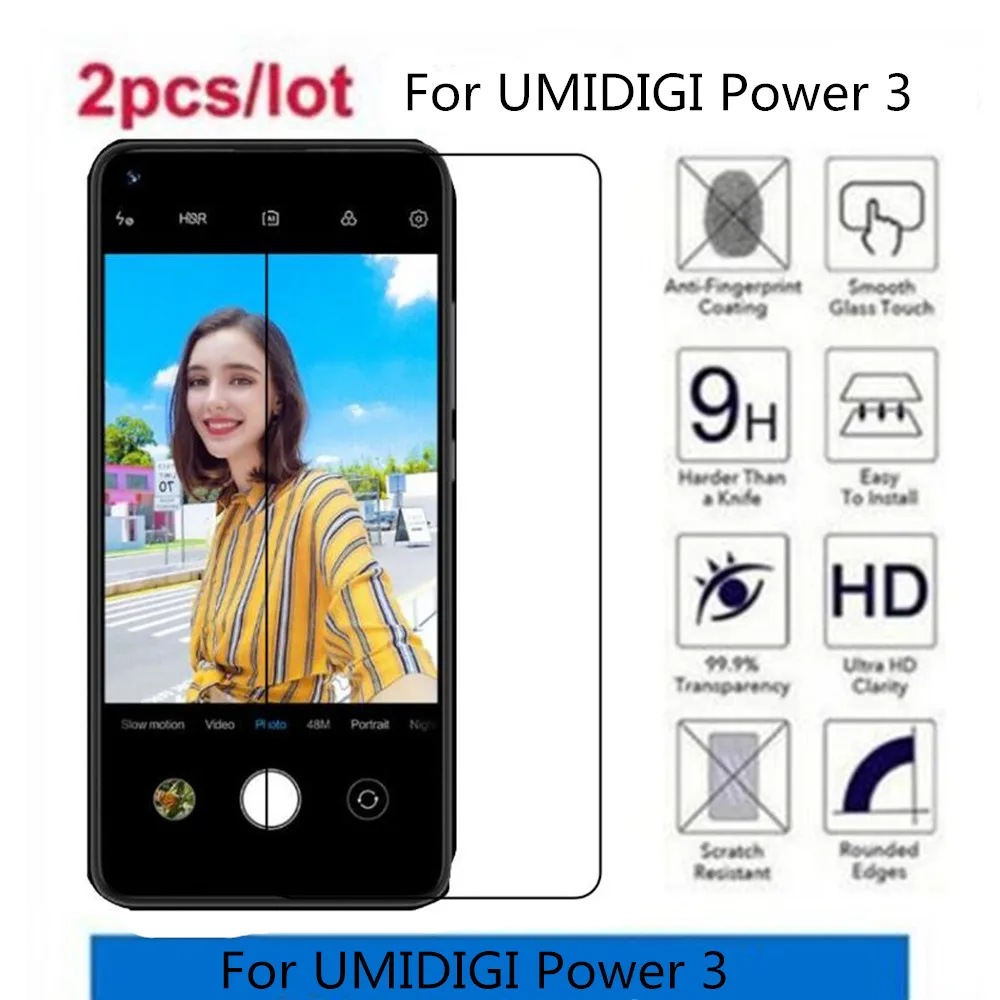 2.5D 9H закаленное стекло для UMIDIGI Power 3 Защита экрана закаленная Защитная пленка