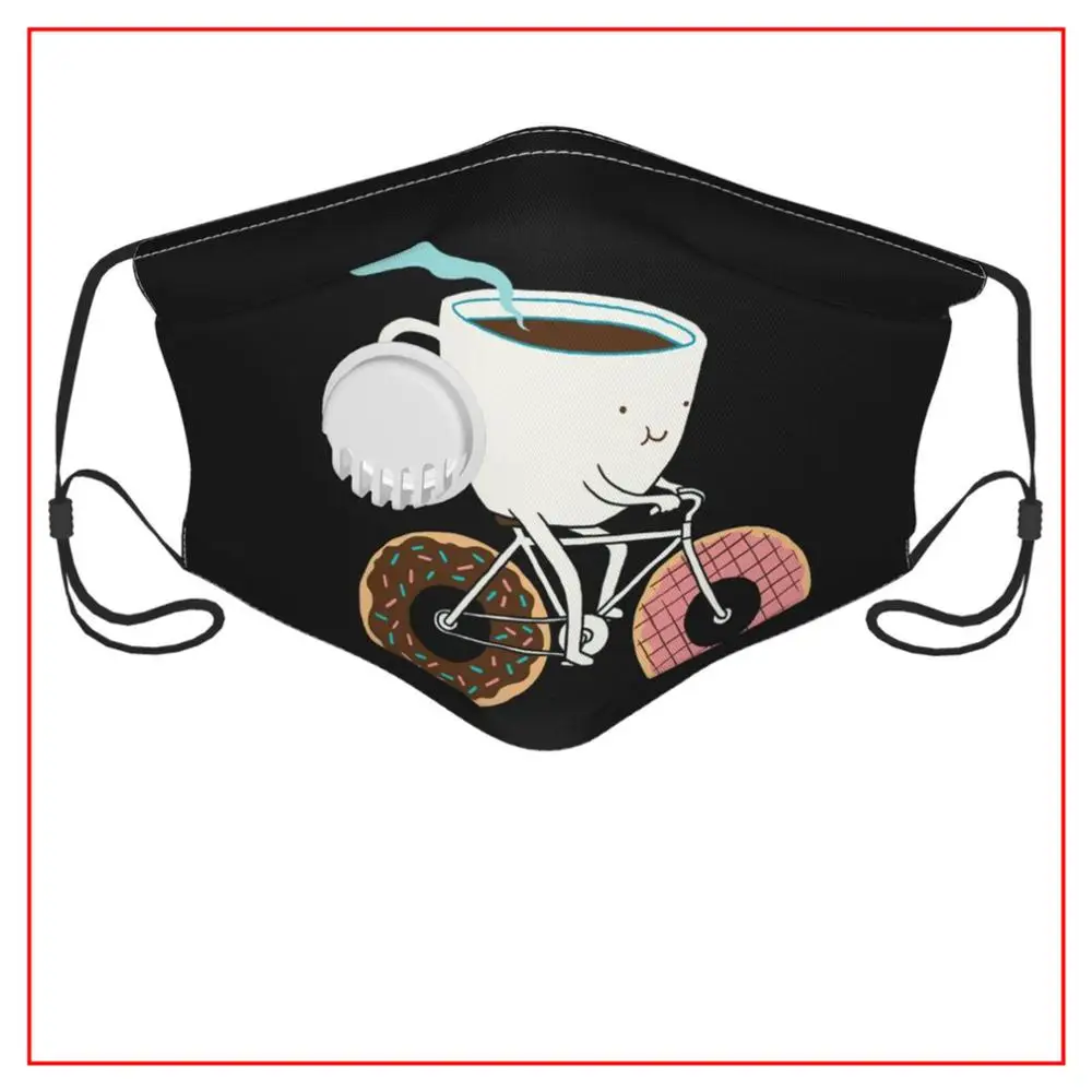 

Kids Men Women Face Mask COFFEE AND DONUTS mask for face with filter Virus Fishing Training Face Shield Masks Reusable