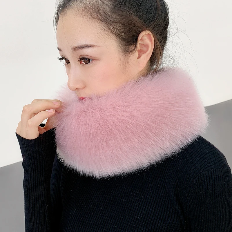 

New Faux Fox Fur Scarf Fur Headbands Women Winter Ring Fox Fur Scarves Luxury Neck Warmer Good Elastic Natural Fur Mufflers