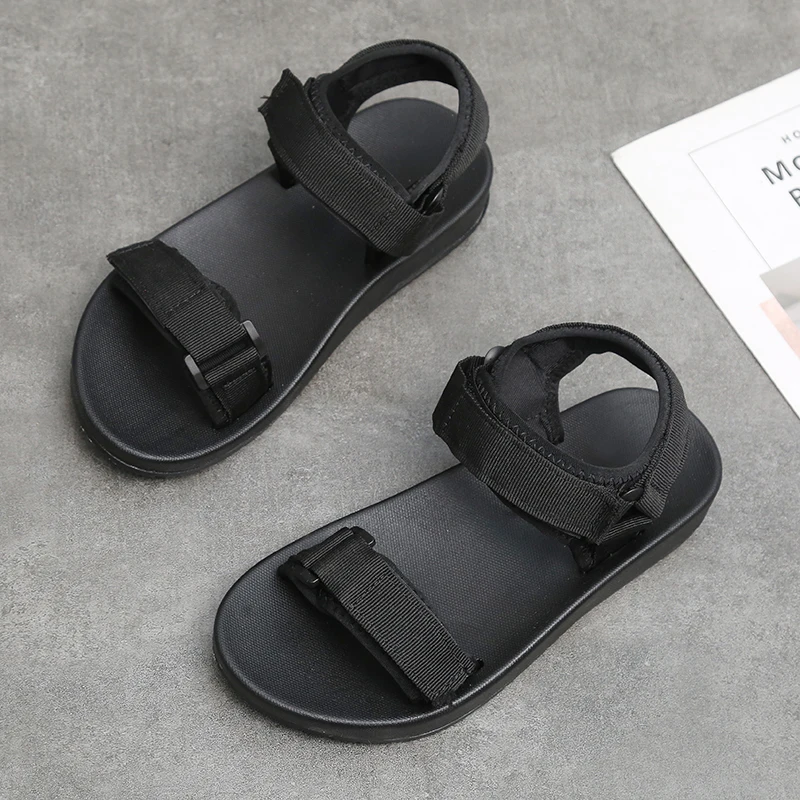 Сандалии женские из ПУ кожи пляжные Модные Босоножки с открытым носком