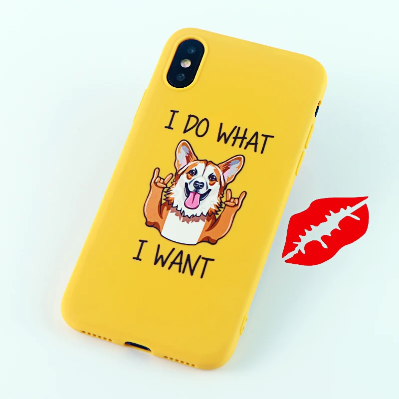 8661-yellow Чехол для телефона Corgi s для iPhone Pro 6s 7 8 11 Plus X XS чехол для MAX XR забавная Милая собачья попка Мягкие силиконовые приспособленные аксессуары для задней крышки - Цвет: 8661-yellow