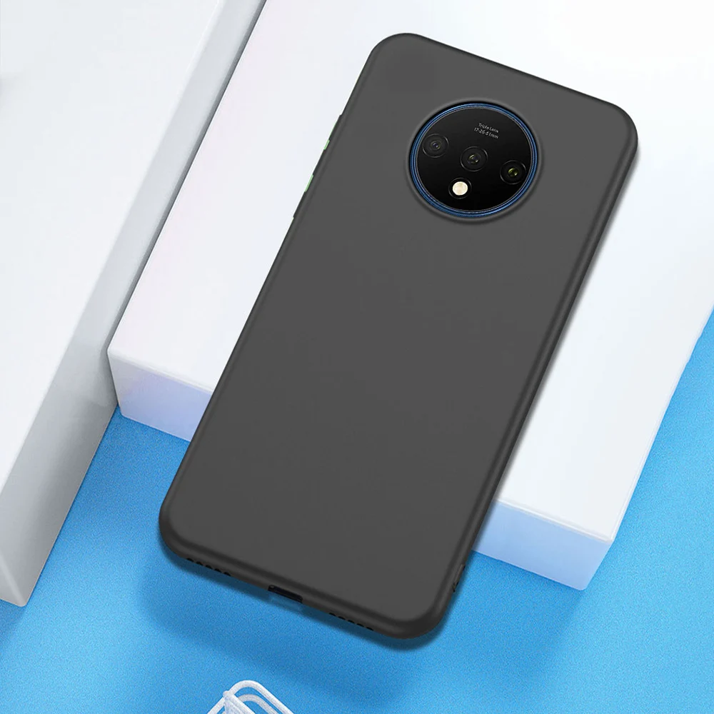 Черный Для Oneplus 7T Pro чехол Роскошный жидкий силиконовый мягкий защитный чехол для Oneplus 7 Pro Чехол для Oneplus 7 противоударный чехол Funda - Цвет: Черный