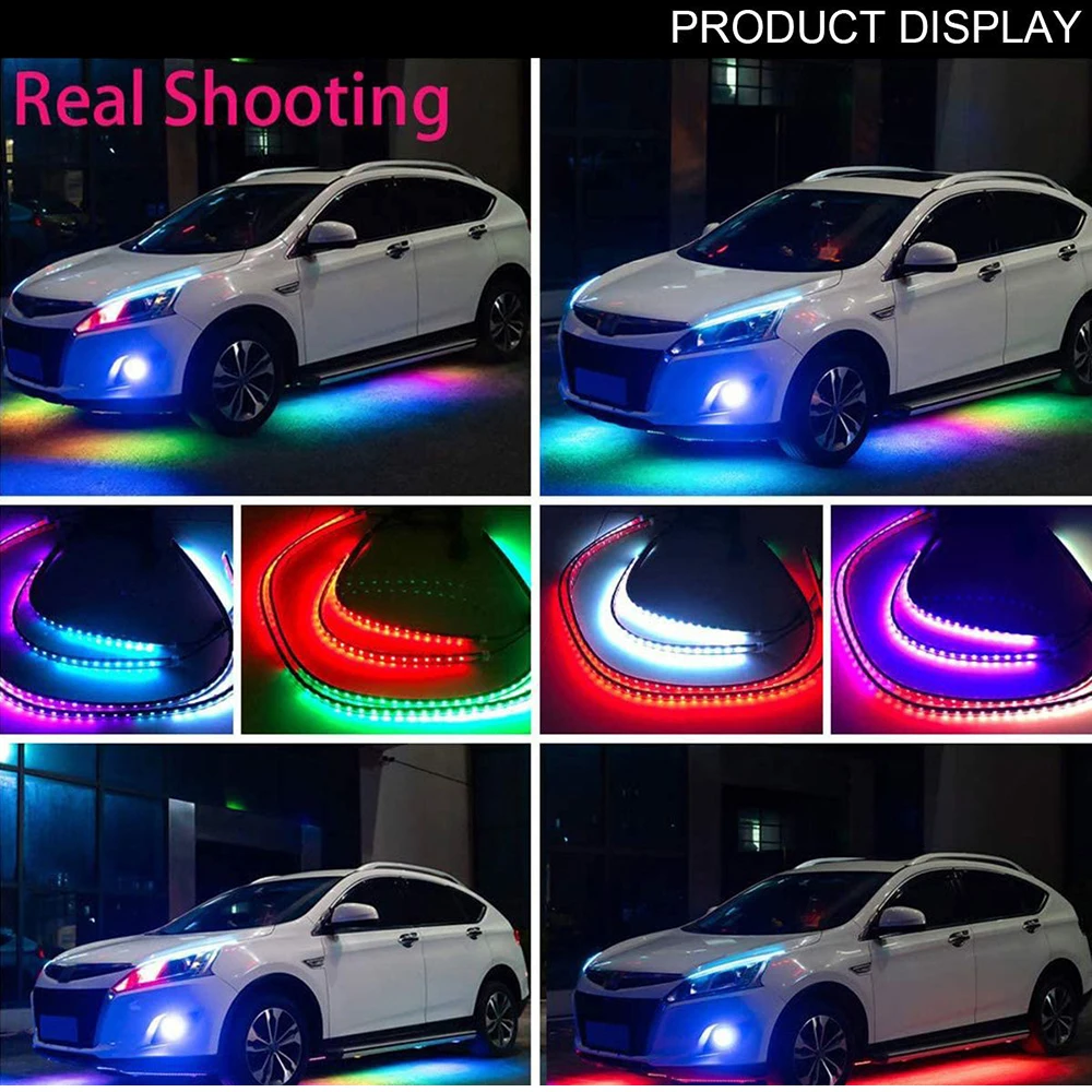 

Remote /app Control Car Underglow Light Flexible Strip Led Underbody Lights Car Led Neon Light Rgb Decorative Atmosphere Lamp