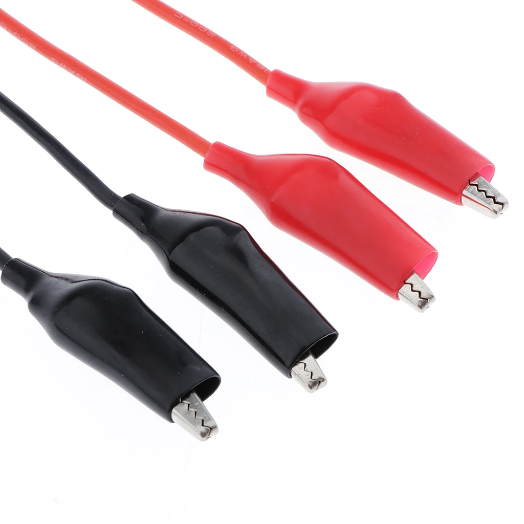 

Set of 4 Tinned End Clamp Wire 16 # Line 120mm Black & Red Set