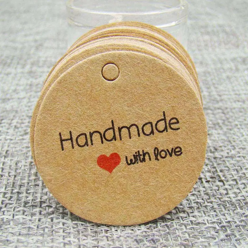 4,3*43 см круглая форма 100 шт крафт Рождественская бумага подарочная бирка для Рождественские сувениры/посылка для демонстрации детских игрушек