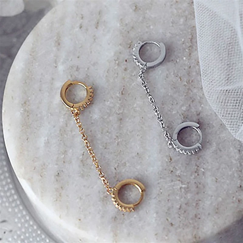 

2020 Copper Earrings Geometric Hoop Earrings for Women Chain Earring Gifts for Female