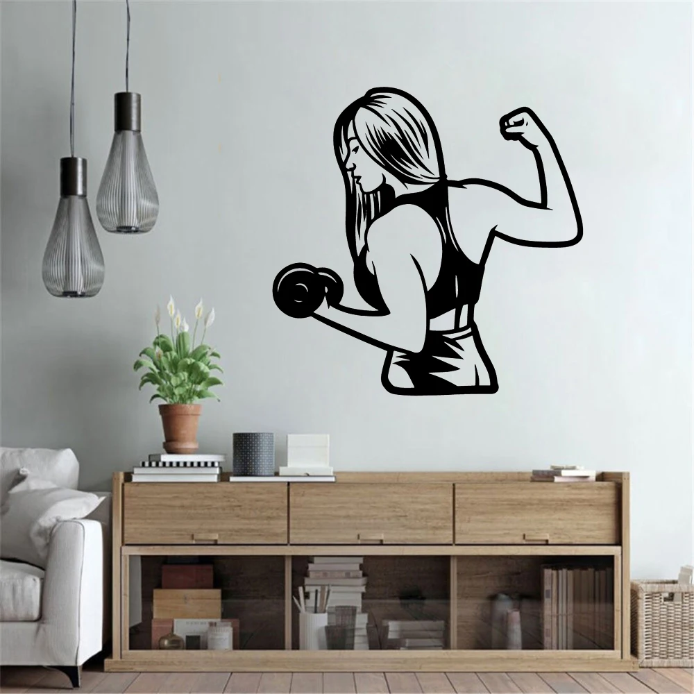 

Cute Woman Gym Wall Stickers Animal Lover Home Decoration Accessories Nursery Room Decor Art Decals