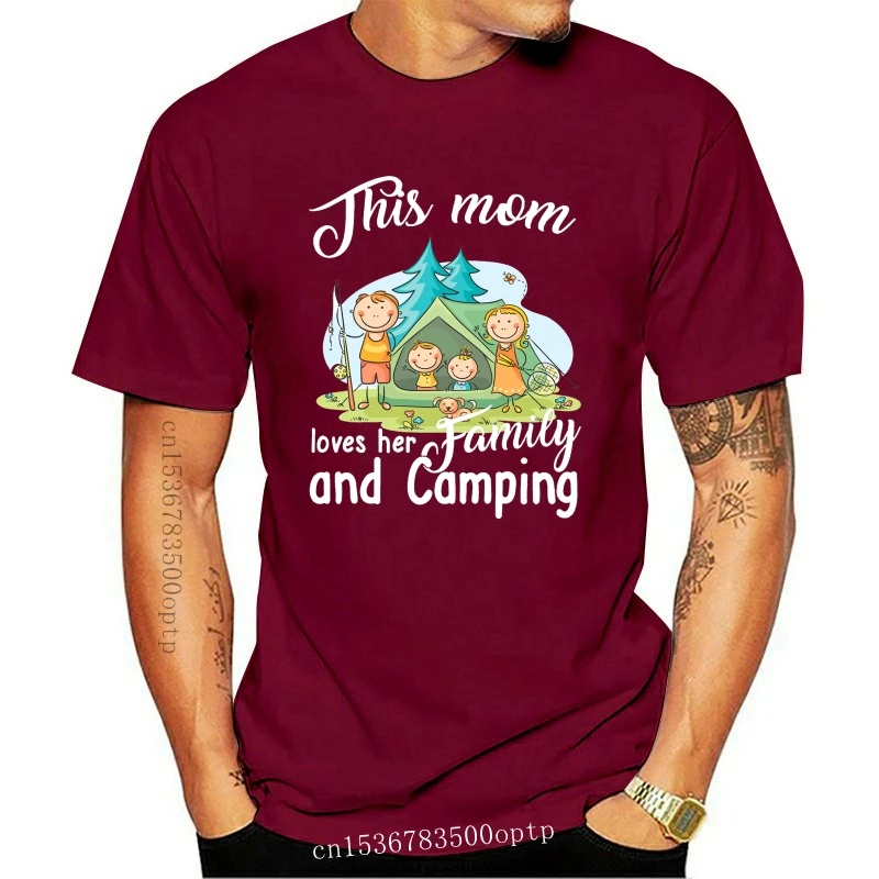 

New Men T Shirt This Mom Loves Her Family And Camping Women t-shirt