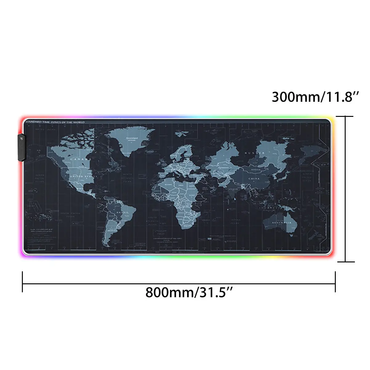 800x300x4mm Игровая мышка со светодиодной подсветкой RGB геймер большой коврик для мыши светодиодный USB клавиатура красочный настольный коврик для мыши Коврик для ПК ноутбука Настольный - Цвет: 800x300x4mm