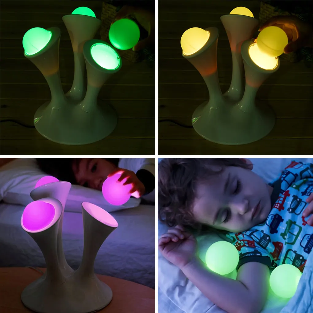 

3D Novelty Magic Slide Switch Buld Night Light Bedroon Table LED Sleeping Lamp 7 Colorful Fluorescent Balls For Kids Baby Gift