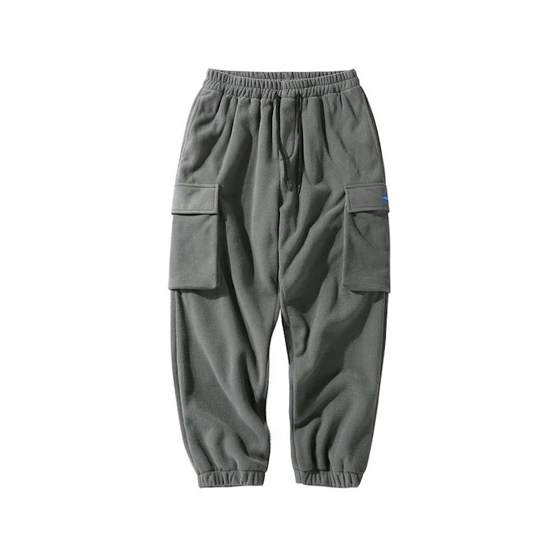 

Pants BOY'S Fleece Lined Padded Warm Keeping Autumn Winter Ankle-Banded Bib Overall Ins Hong Kong Style Loose Leisure