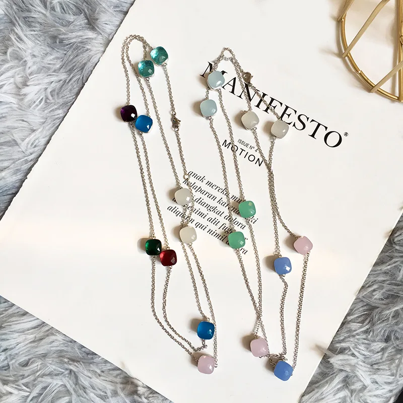

2020 luxury Jewelry For Women candy colorful sweater long necklace for women as gift
