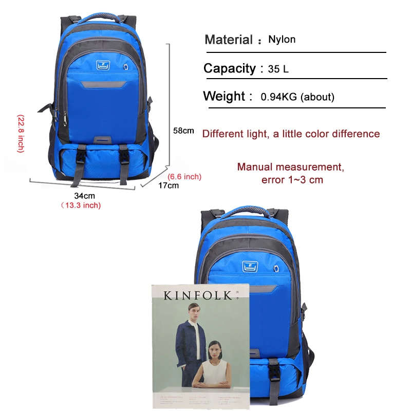 Качественный простой мужской рюкзак для путешествий Большой Вместительный