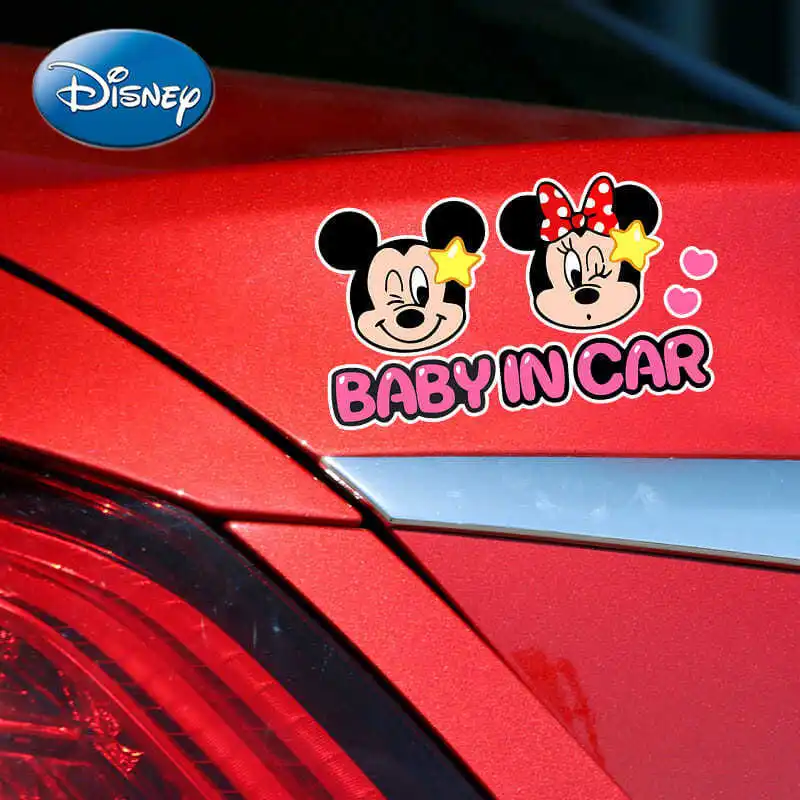 

Disney Mickey Mouse Minnie Car Sticker Driver Novice Car Sticker Personality Creative Body Cute Funny Sticker Decoration